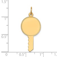 14K Plain .011 Gauge Engravable Key 28x15mm Disc Charm view 2