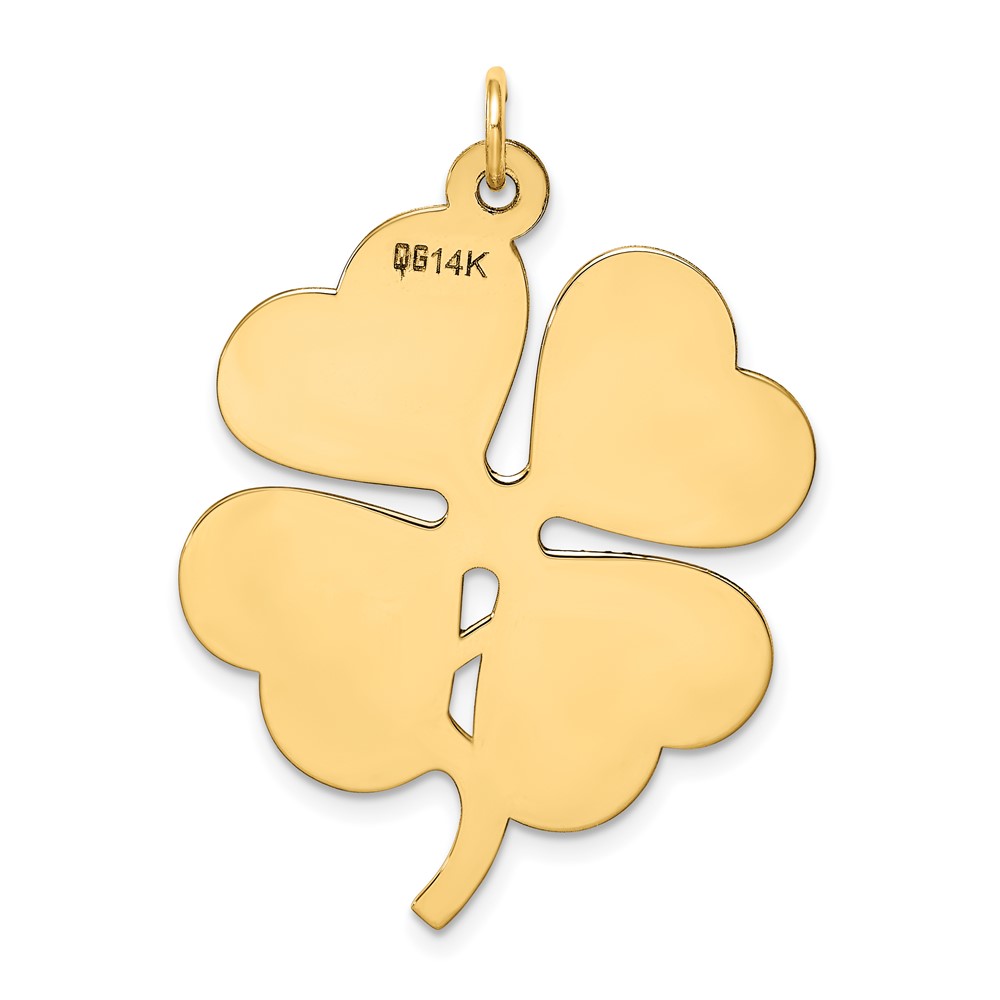 14k Plain .018 Gauge Engravable Clover Disc Charm (XM255/18)