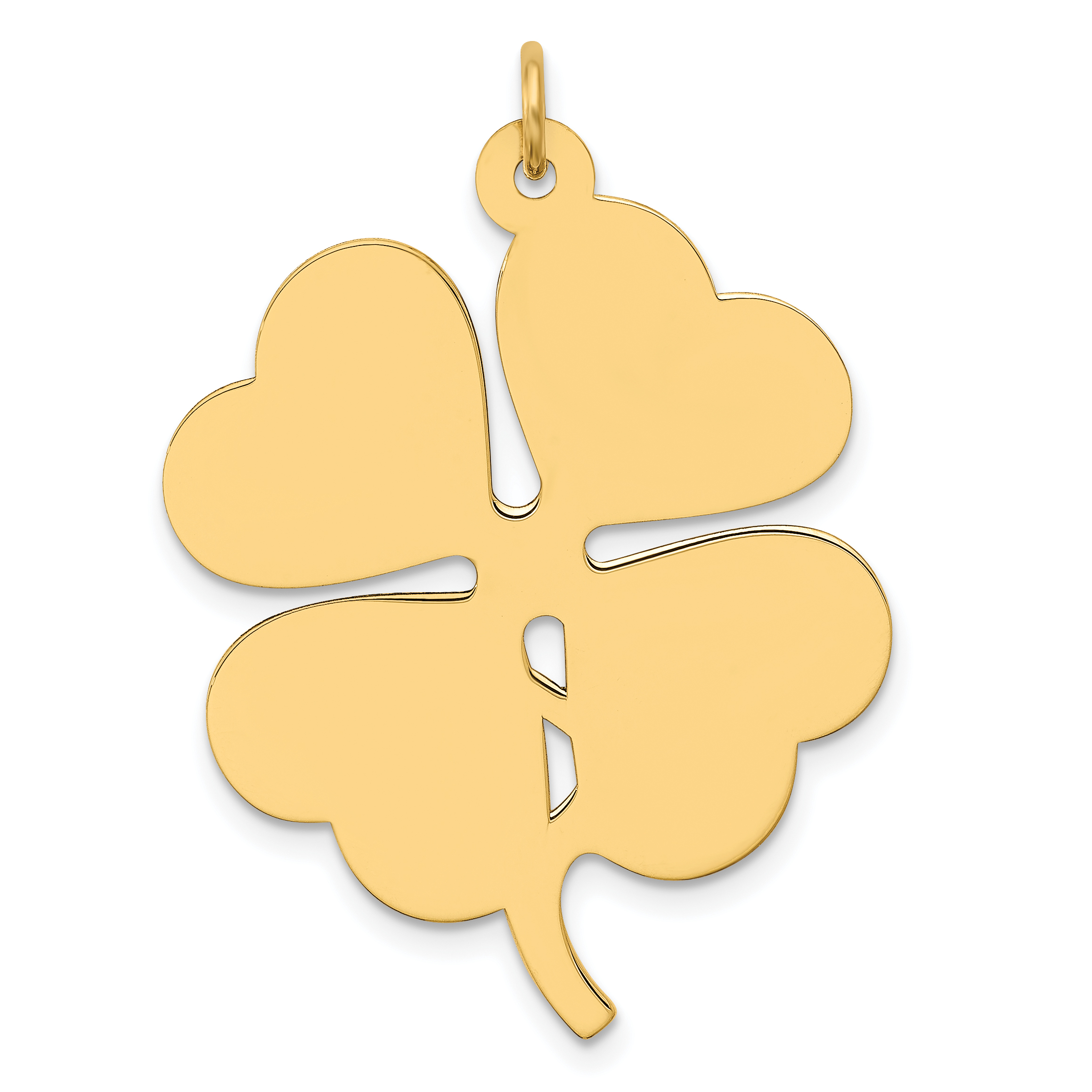 14k Plain .018 Gauge Engravable Clover Disc Charm (XM255/18)