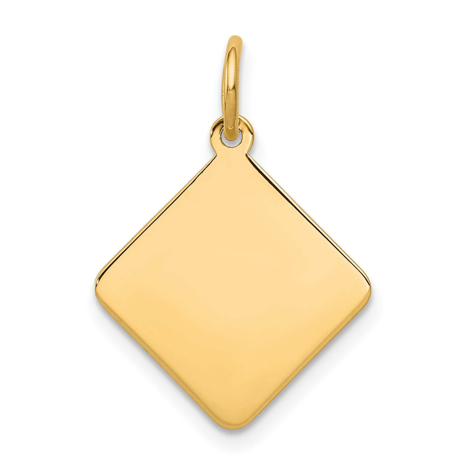 14k Plain .018 Gauge Diamond-Shaped Engravable Disc Charm (XM256/18)