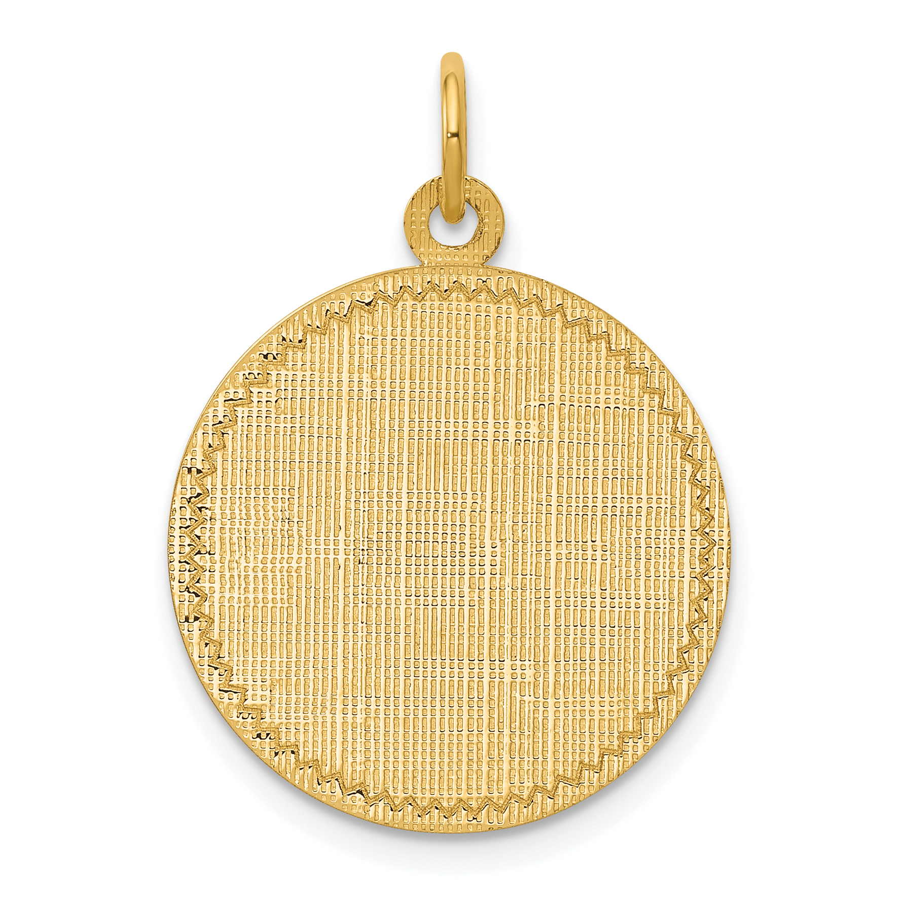 14k Patterned .013 Gauge Circular Engravable Disc Charm (XM264/13)