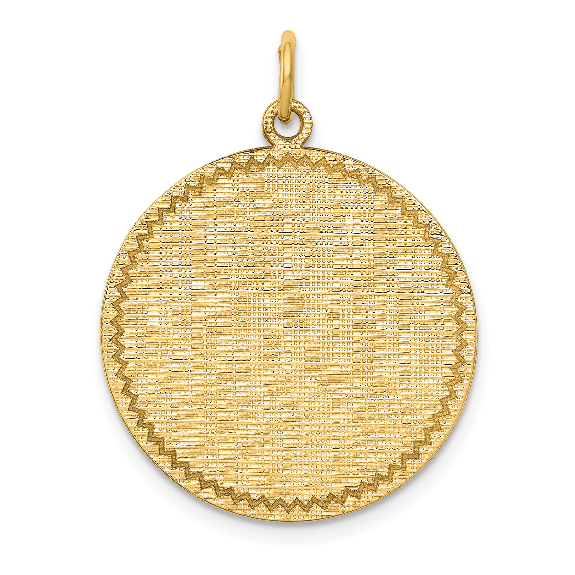 14k Patterned .018 Gauge Circular Engravable Disc Charm (XM265/18)
