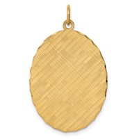 14K Patterned .018 Gauge Engravable Oval Disc Charm view 3
