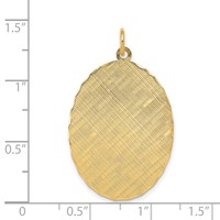 14K Patterned .018 Gauge Engravable Oval Disc Charm view 2