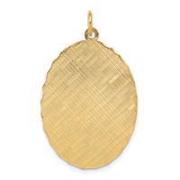14K Patterned .018 Gauge Engravable Oval Disc Charm view 1