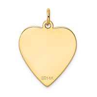 14K Patterned .018 Gauge Engravable Heart Disc Charm view 3
