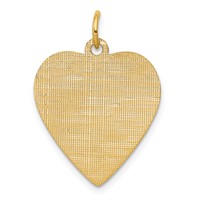14K Patterned .018 Gauge Engravable Heart Disc Charm view 1