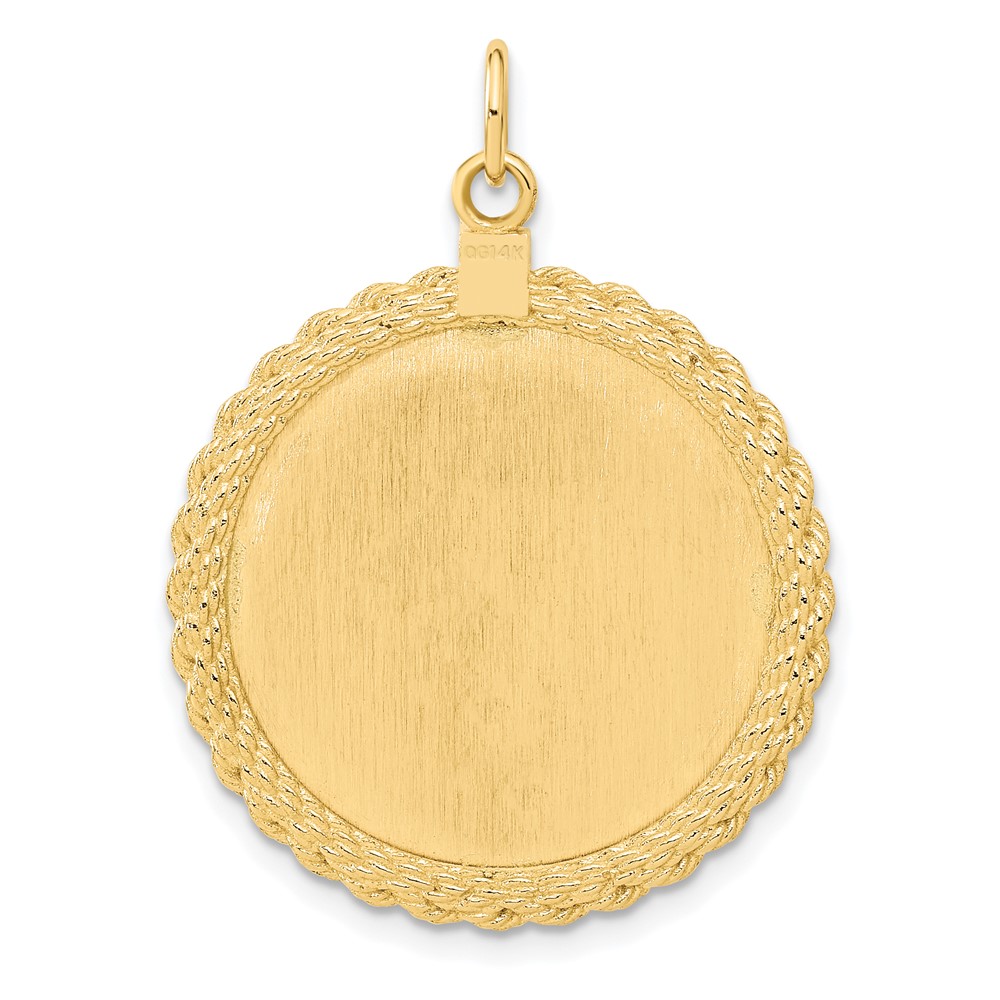 14k Patterned .013 Gauge Engravable Rope Disc w/Satin Back (XM278/13)