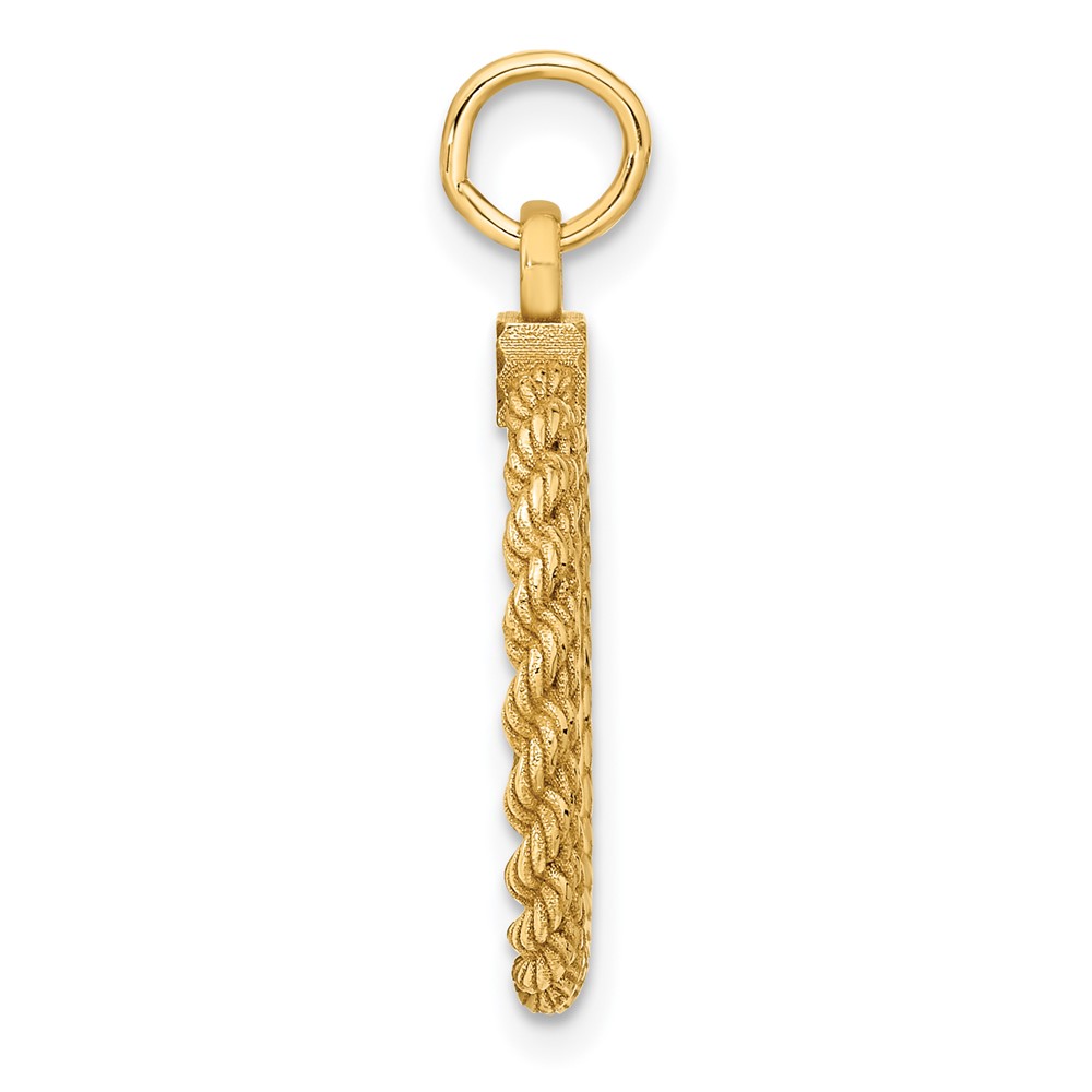 14k Plain .013 Gauge Circular Engravable Disc with Rope Charm (XM280/13)