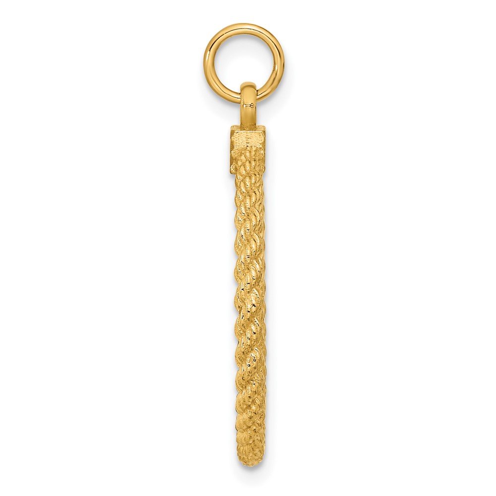 14k Plain .013 Gauge Circular Engravable Disc with Rope Charm (XM281/13)