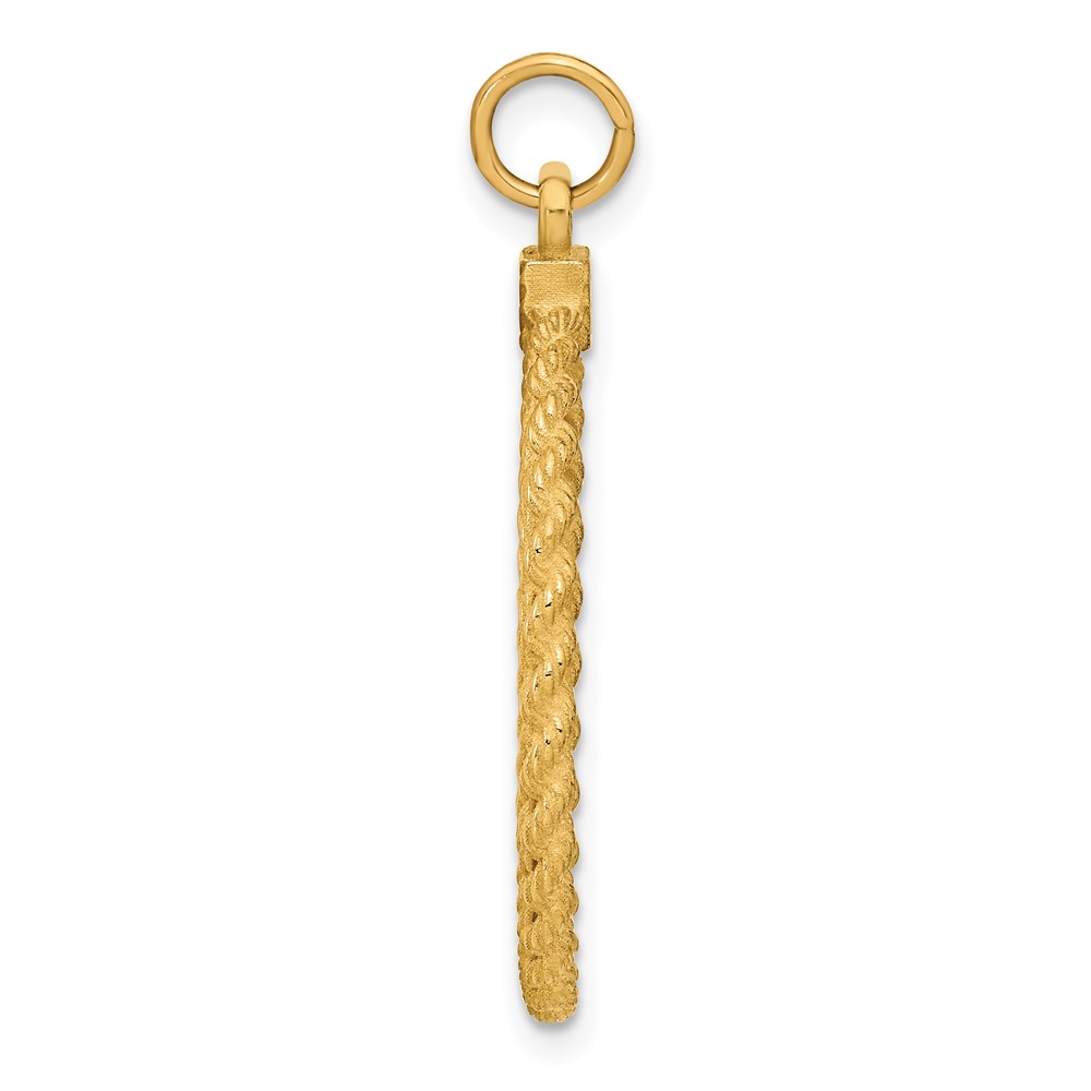 14k Plain .013 Gauge Circular Engravable Disc with Rope Charm (XM282/13)