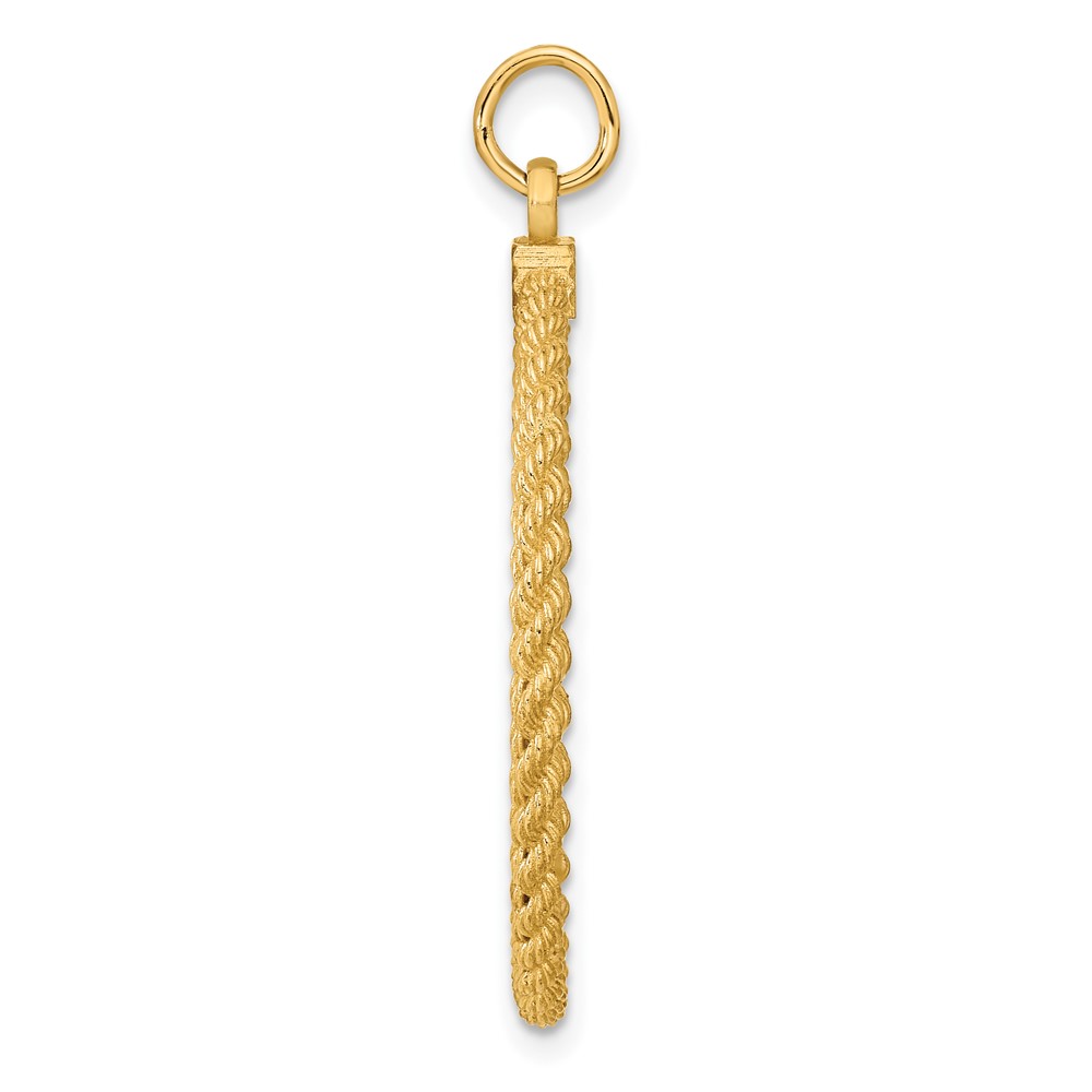 14k Plain .013 Gauge Circular Engravable Disc with Rope Charm (XM283/13)