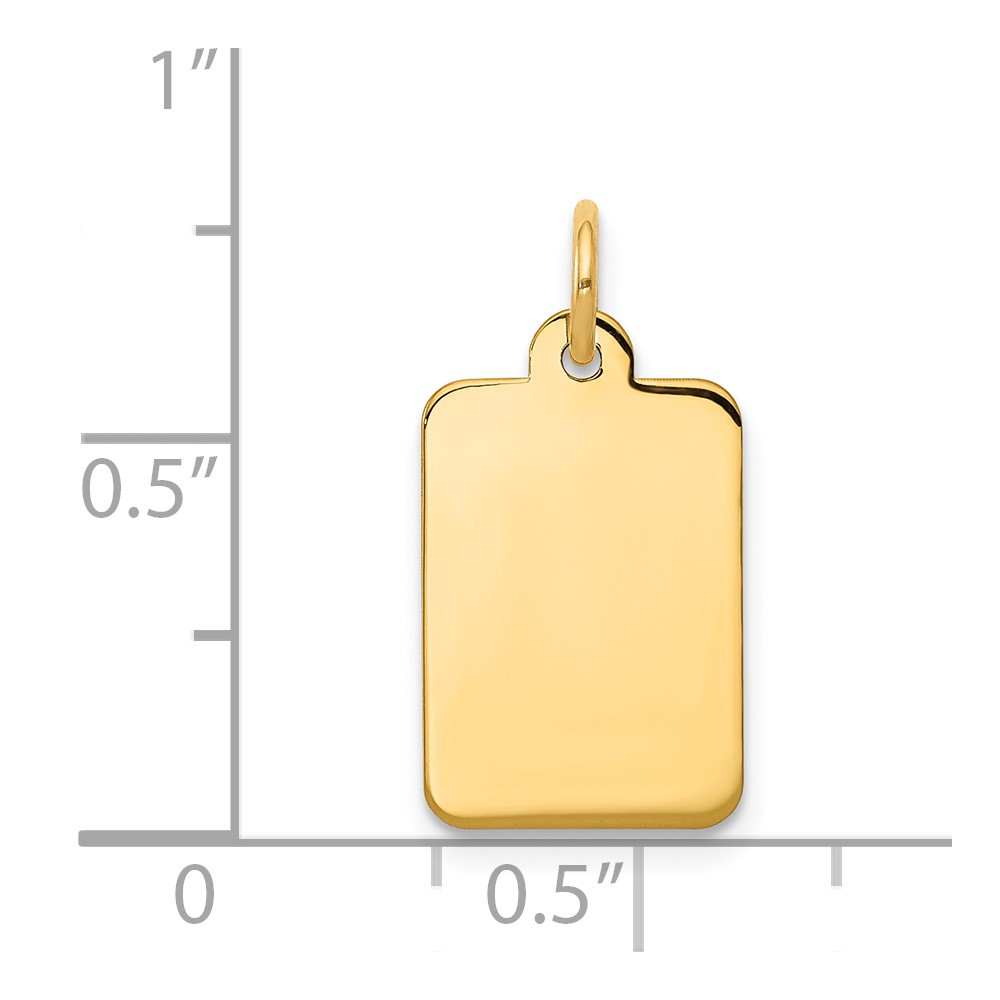 14k Plain .018 Gauge Rectangular Engravable Disc Charm (XM285/18)
