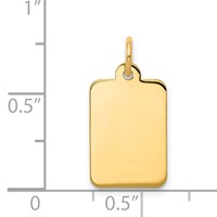 14K Plain .027 Gauge Rectangular Engravable 17x10mm Disc Charm view 2