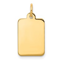 14K Plain .027 Gauge Rectangular Engravable 17x10mm Disc Charm view 1