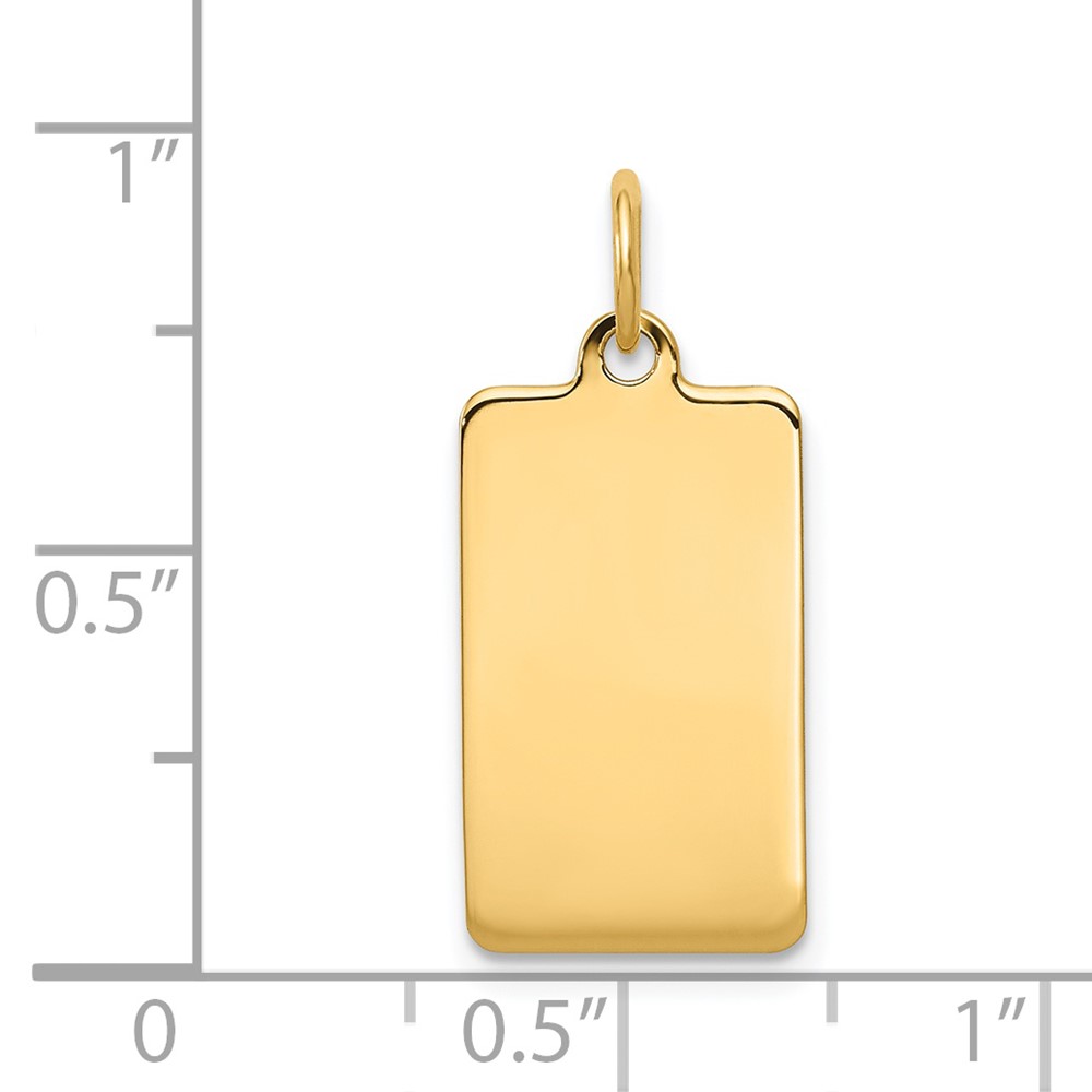 14k Plain .035 Gauge Rectangular Engravable Disc Charm (XM286/35)