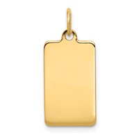 14K Plain .018 Gauge Rectangular Engravable 20x11mm Disc Charm view 1