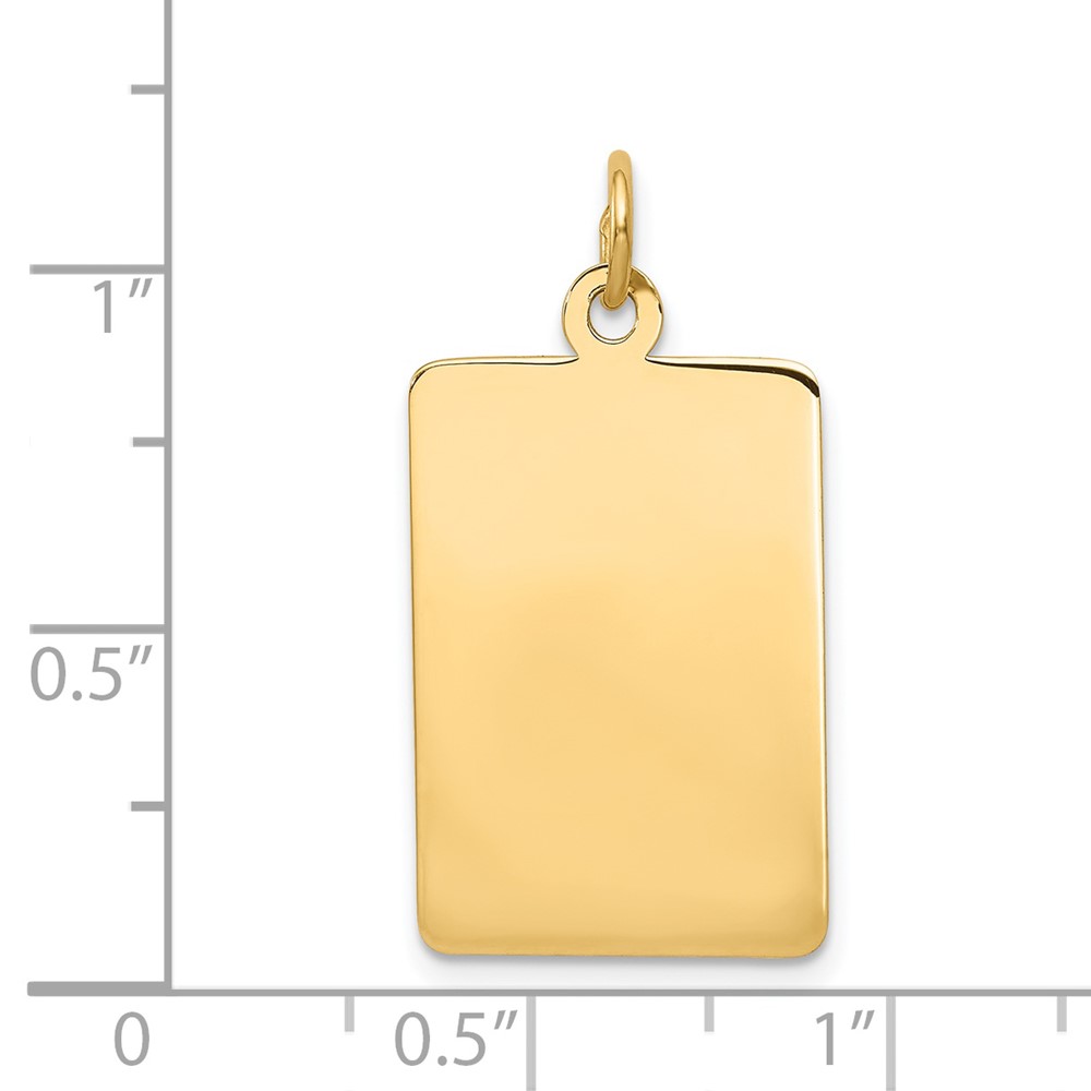 14k Plain .035 Gauge Rectangular Engravable Disc Charm (XM287/35)