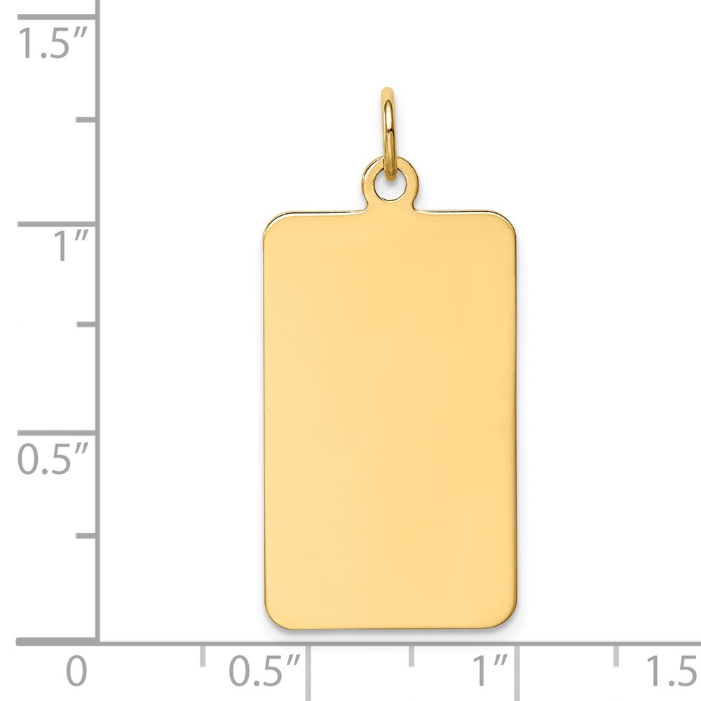 14k Plain .013 Gauge Rectangular Engravable Disc Charm (XM288/13)