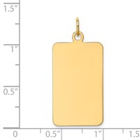 14K Plain .011 Gauge Rectangular Engravable 29x15mm Disc Charm view 2