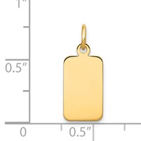 14K Plain .011 Gauge Engravable Rectangular 17x8mm Disc Charm view 2