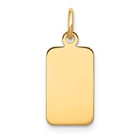 14K Plain .011 Gauge Engravable Rectangular 17x8mm Disc Charm view 1