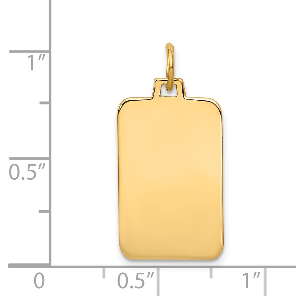 14k Plain .009 Gauge Engravable Rectangular Disc Charm (XM291/09)
