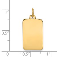 14K Plain .018 Gauge Engravable Rectangular 22x12mm Disc Charm view 2
