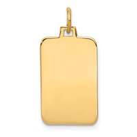 14K Plain .018 Gauge Engravable Rectangular 22x12mm Disc Charm view 1