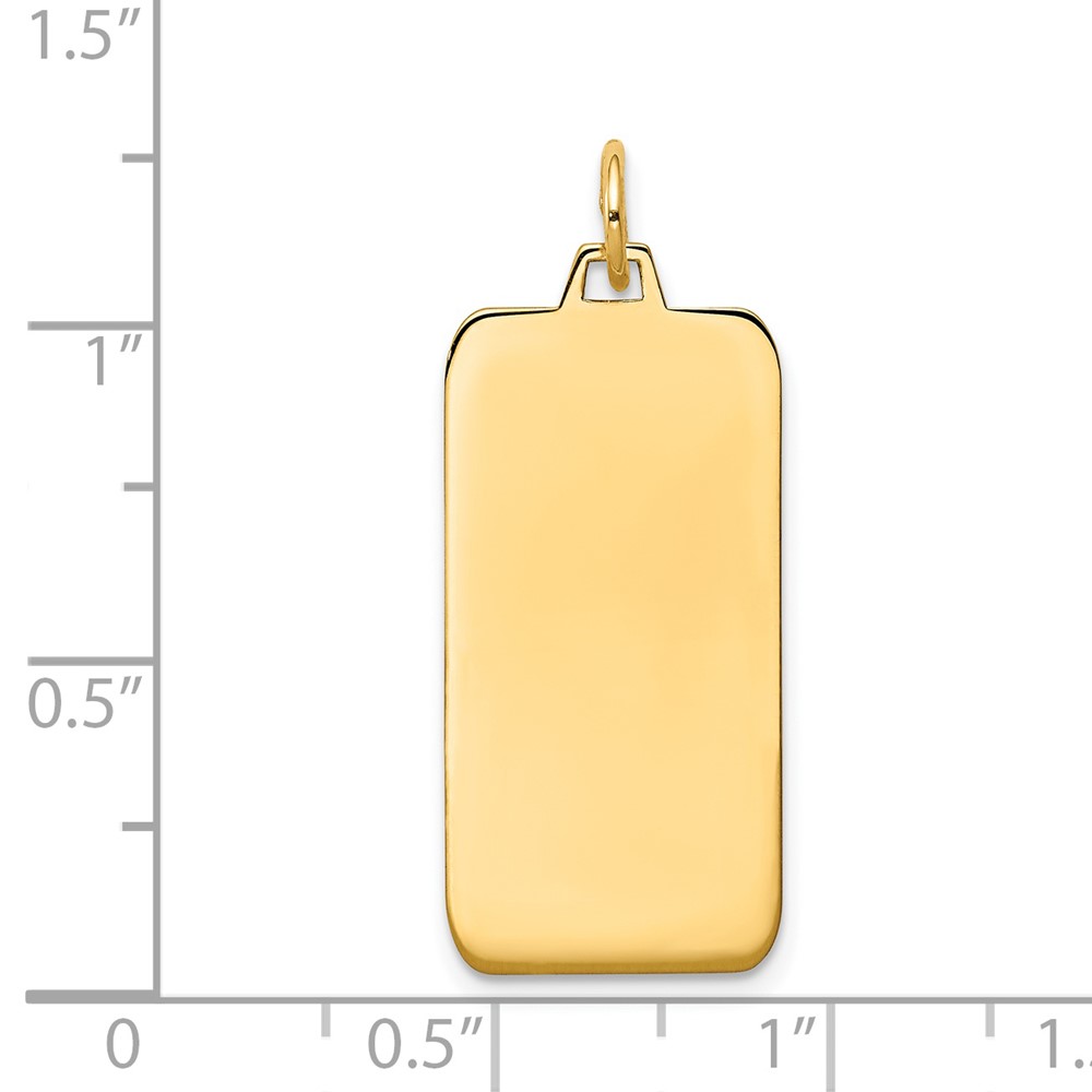 14k Plain .027 Gauge Engravable Rectangular Disc Charm (XM292/27)