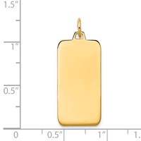 14K Yellow Gold Plain .011 Gauge Engravable Rectangular 29x13mm Disc Charm view 2