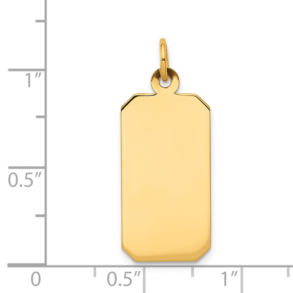 14k Plain .009 Gauge Engravable Rectangular Disc Charm (XM293/09)