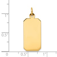 14K Yellow Gold Plain 21.8x11.5mm .013 Gauge Engravable Rectangular Disc Charm view 2