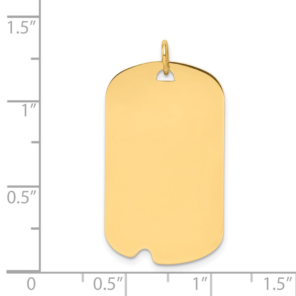 14k Plain .013 Gauge Engravable Dog Tag w/Notch Disc Charm (XM297/13)
