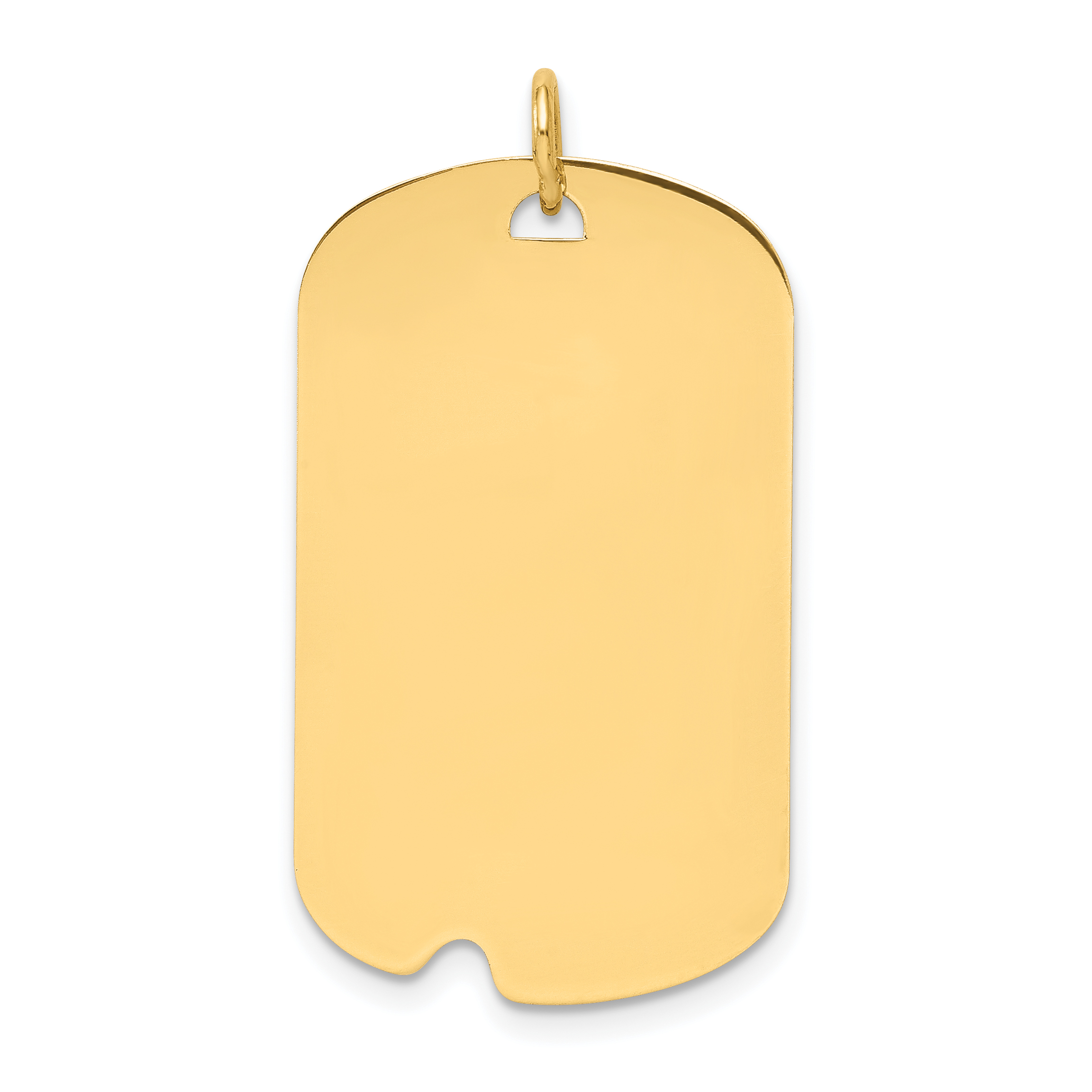 14k Plain .013 Gauge Engravable Dog Tag w/Notch Disc Charm (XM297/13)