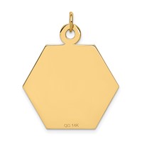 14K 26.5mm Yellow Gold Hexagon Red Enameled Medical Jewelry Pendant view 4