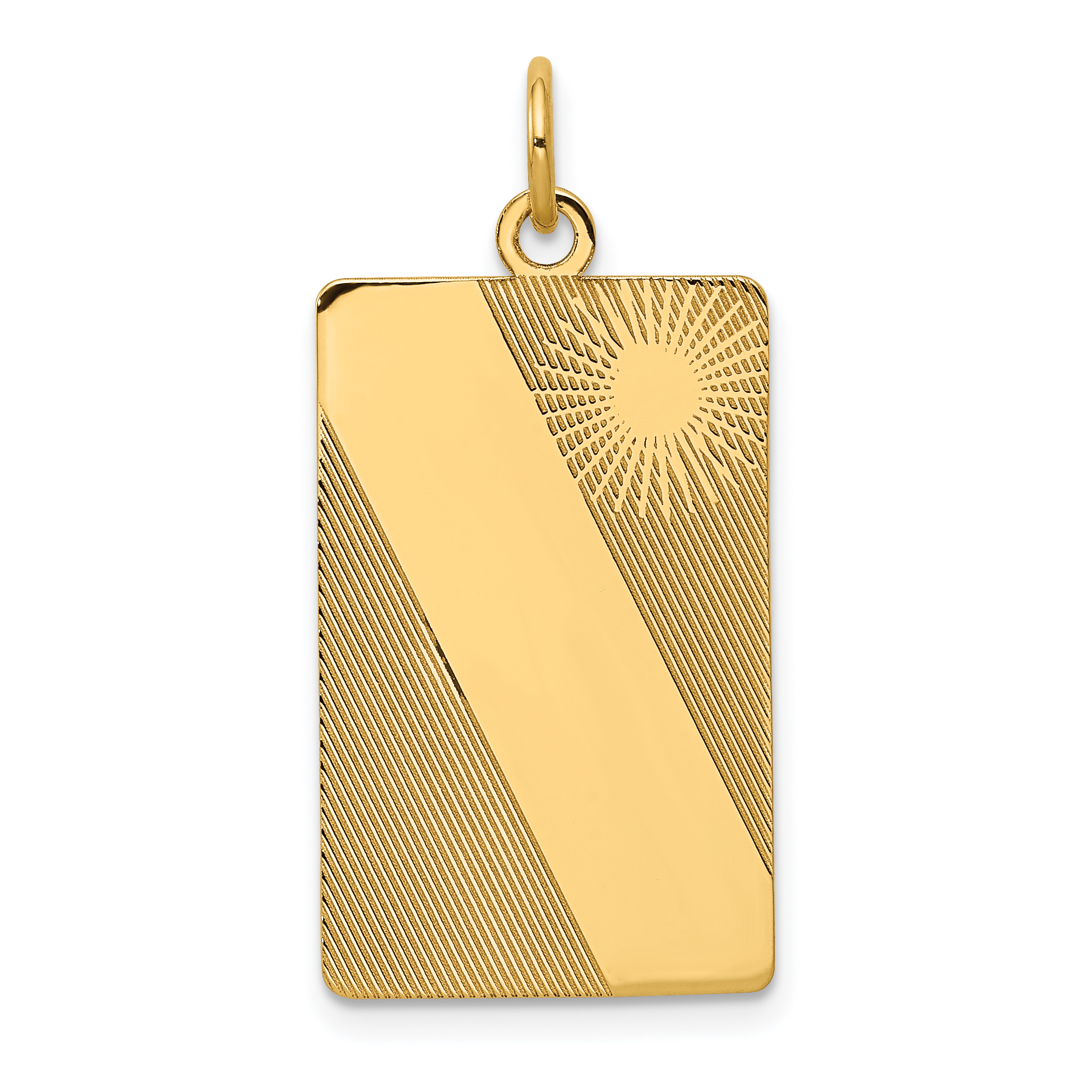 14k Patterned .013 Gauge Engravable Dog Tag Disc Charm (XM300/13)