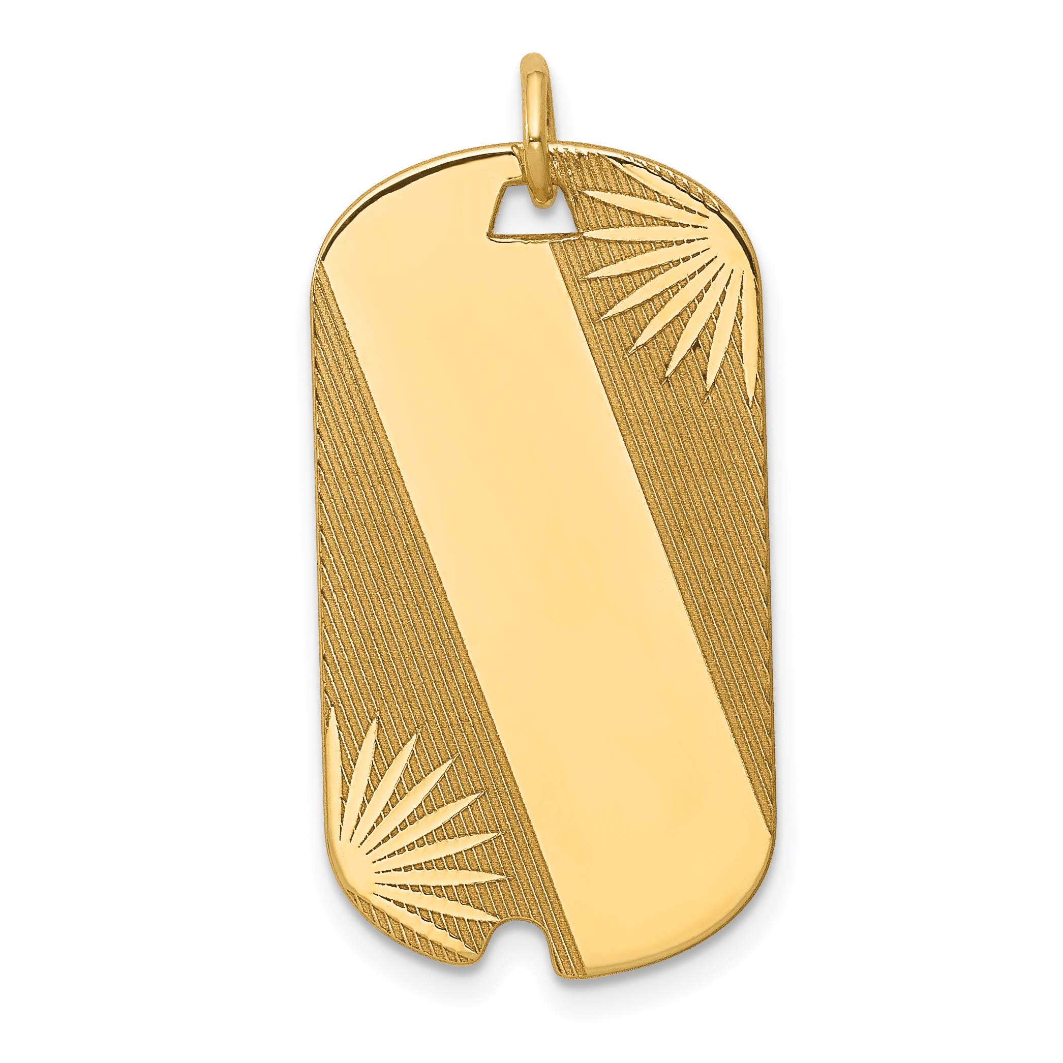 14k Patterned .013 Gauge Engravable Dog Tag Disc Charm (XM301/13)