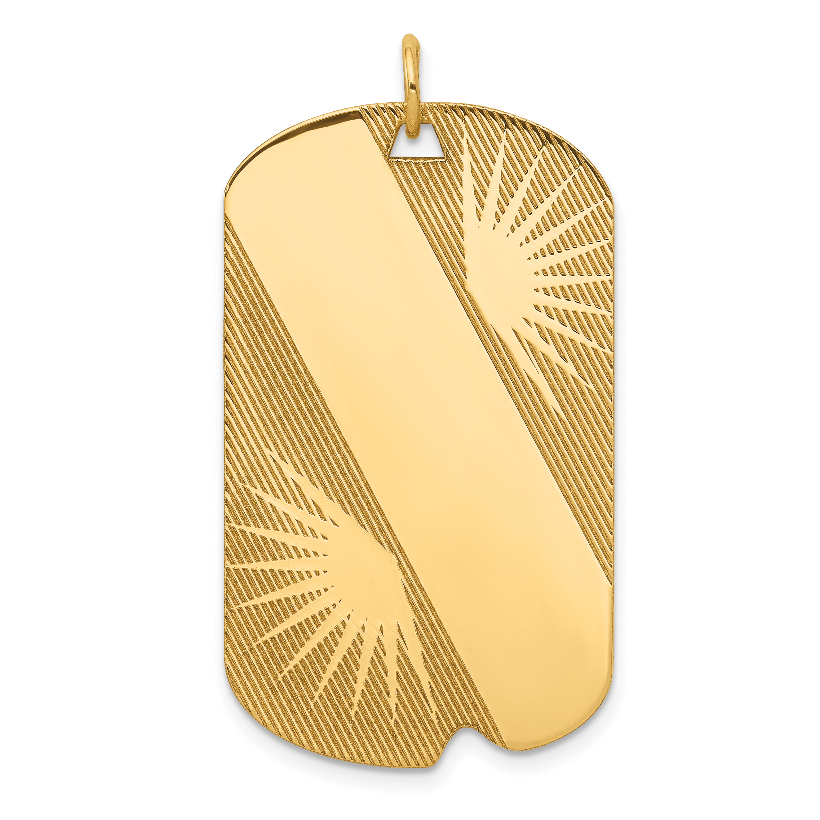 14k Patterned .018 Gauge Engravable Dog Tag Disc Charm (XM302/18)
