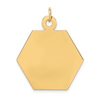 14K 22.5mm Yellow Gold Hexagon Non-enameled Medical Jewelry Pendant view 4