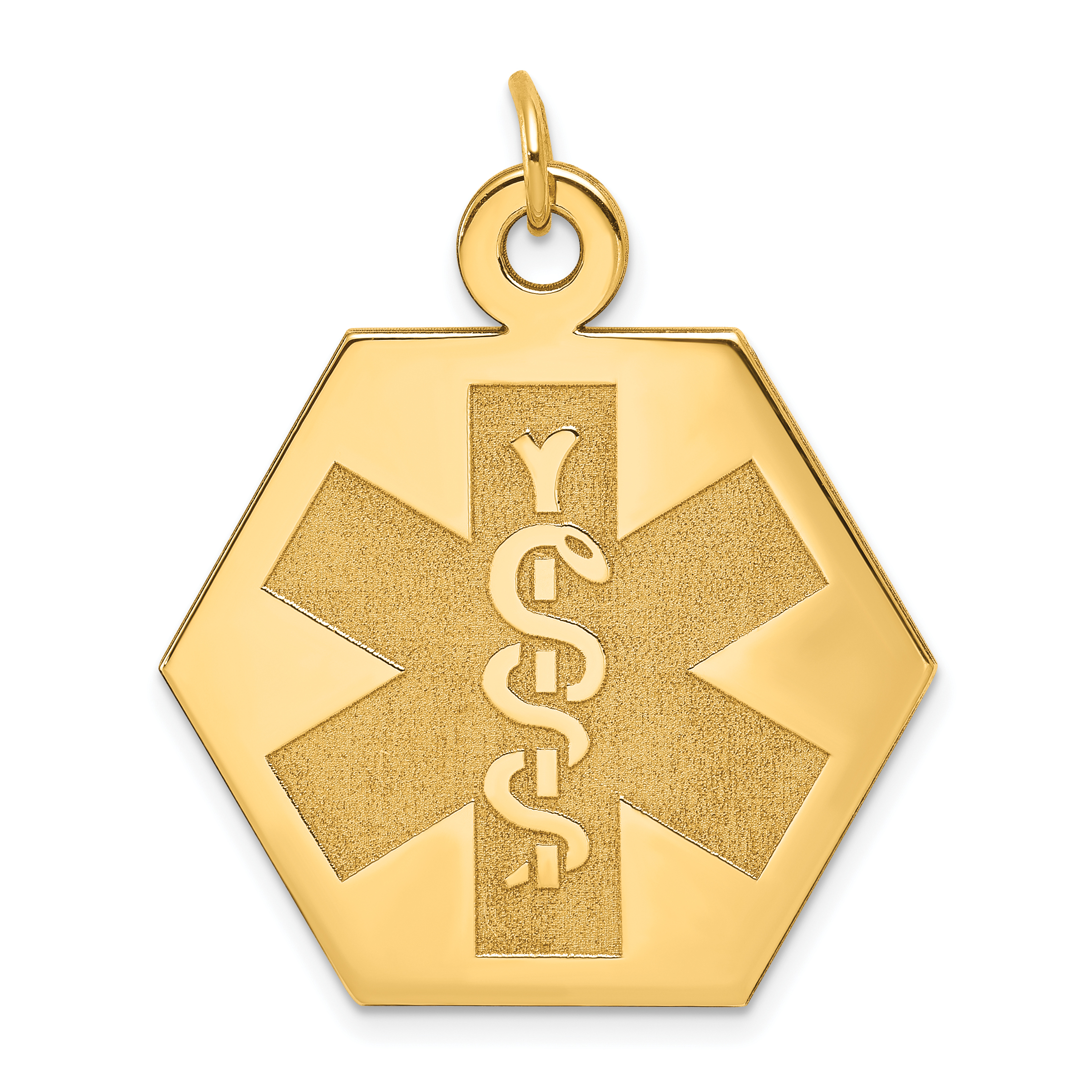 14k 22.5mm Hexagon Non-enameled Medical Jewelry Pendant (XM31N)