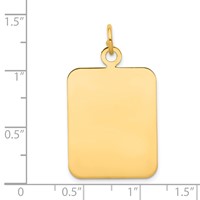 14K Plain Rectangular .018 Gauge Engravable 30x20mm Disc Charm view 2
