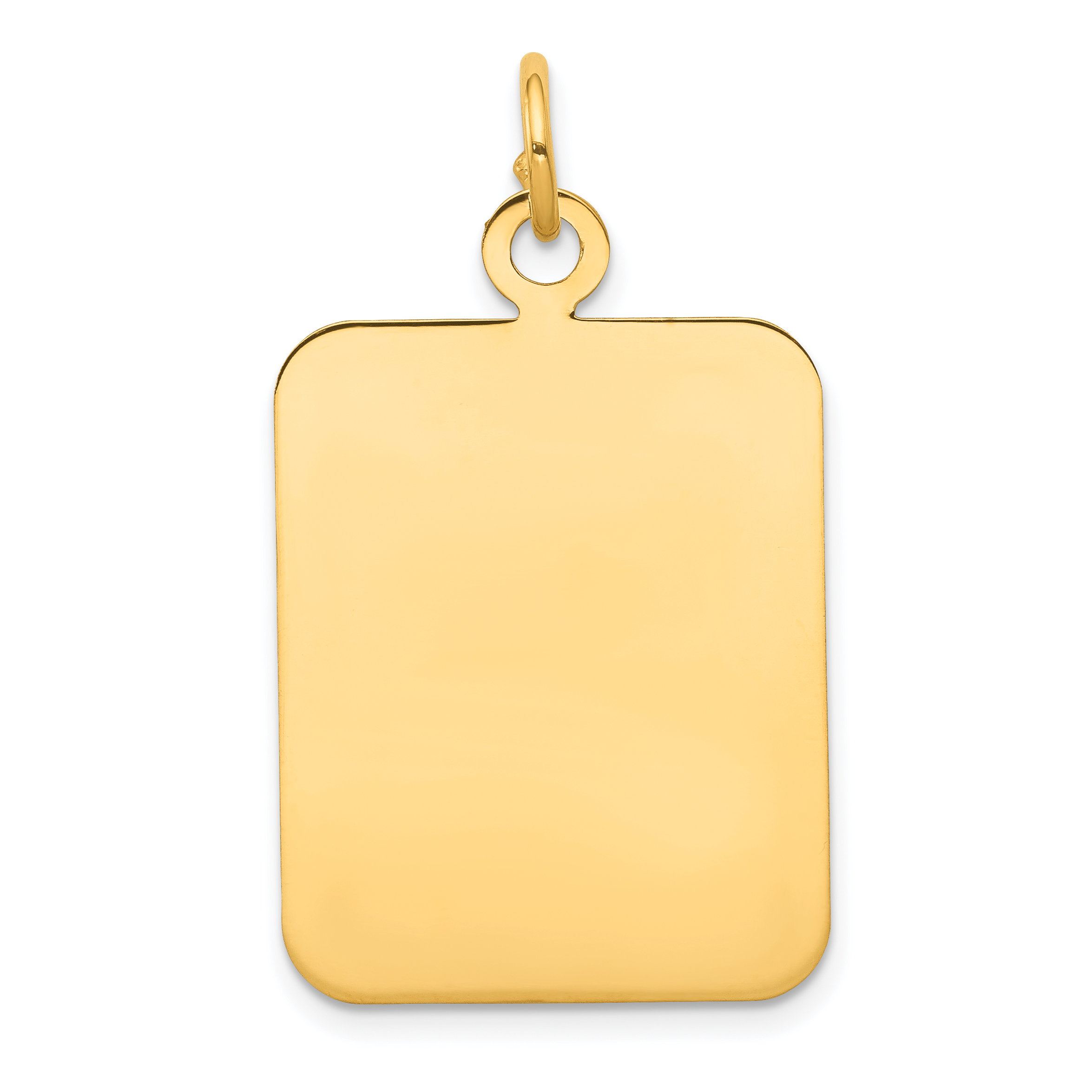 14k Plain Rectangular .018 Gauge Engravable Disc Charm (XM320/18)