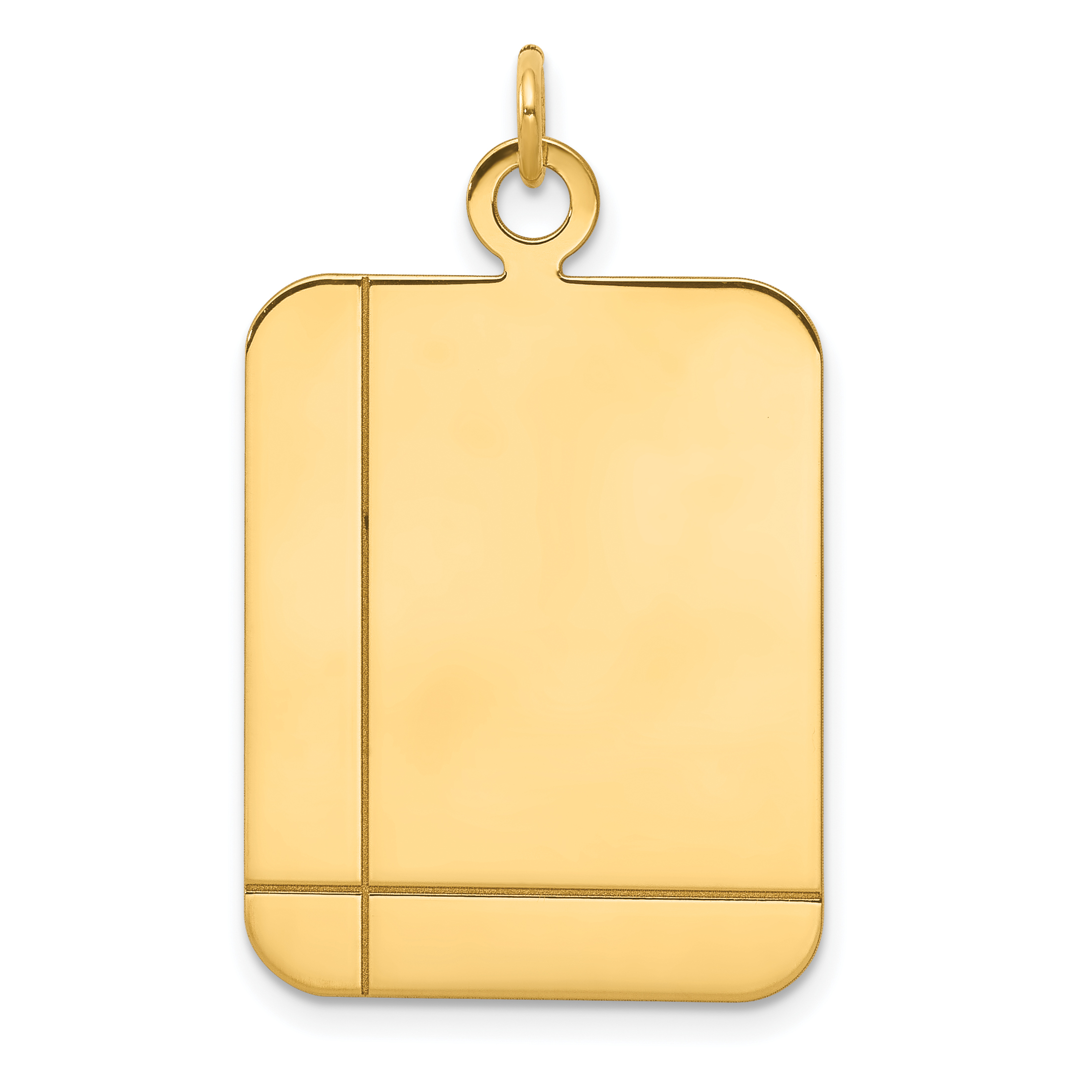 14k Plain Rectangular .035 Gauge Engravable Disc Charm (XM321/35)