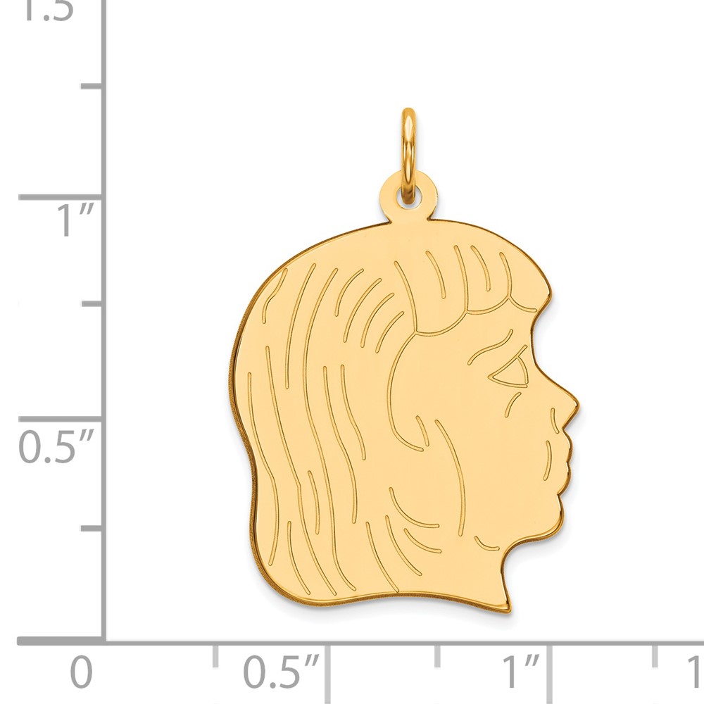 14k .018 Depth Engravable Girl Head Charm (XM331/18)