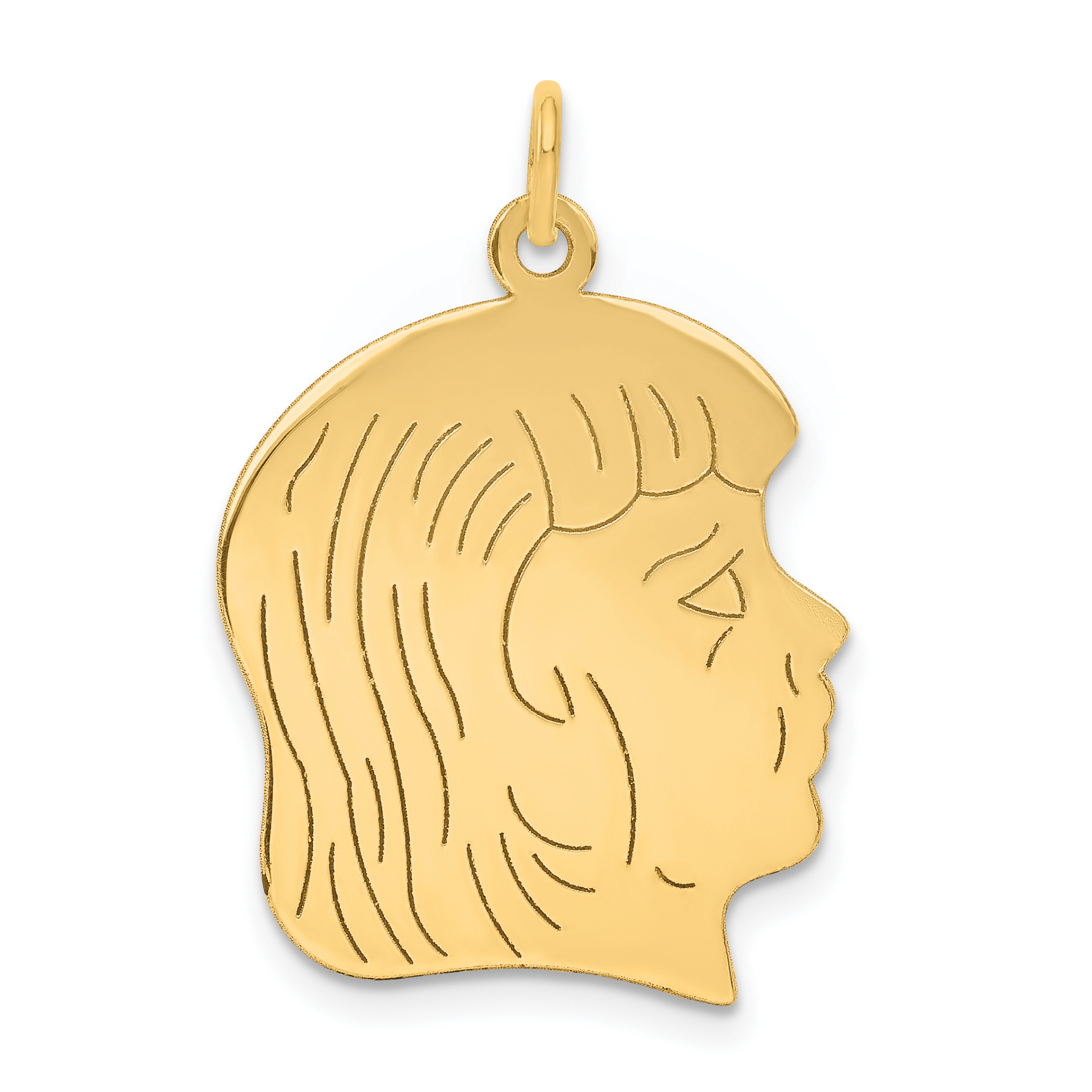 14k .013 Depth Engravable Girl Head Charm (XM331/13)