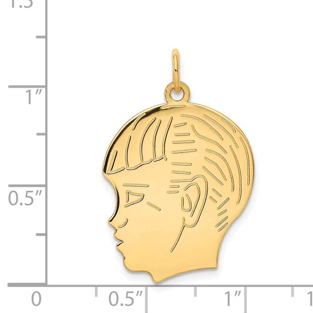 14k .018 Depth Engravable Boy Head Charm (XM332/18)