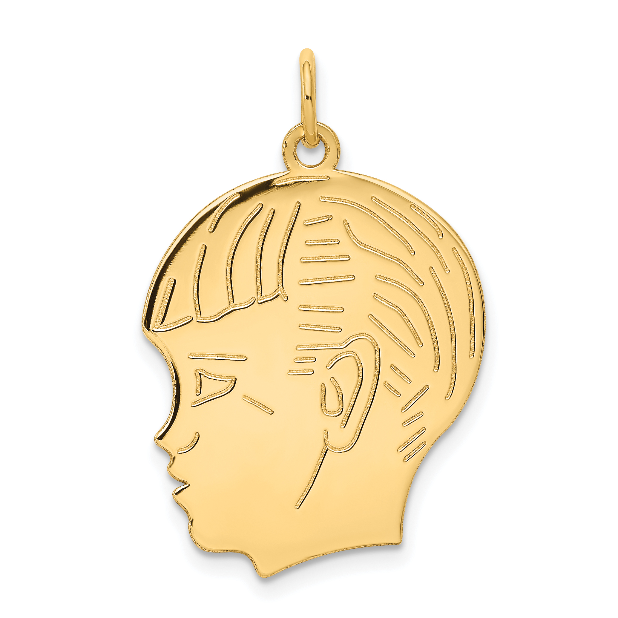 14k .018 Depth Engravable Boy Head Charm (XM332/18)