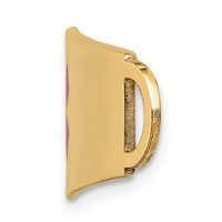 14K Yellow Gold 60x 13mm Red Enameled Oval Shape Medical ID Plate view 2