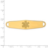 14K Yellow Gold 60x 13mm Non-enameled Oval Shape Medical ID Plate view 2